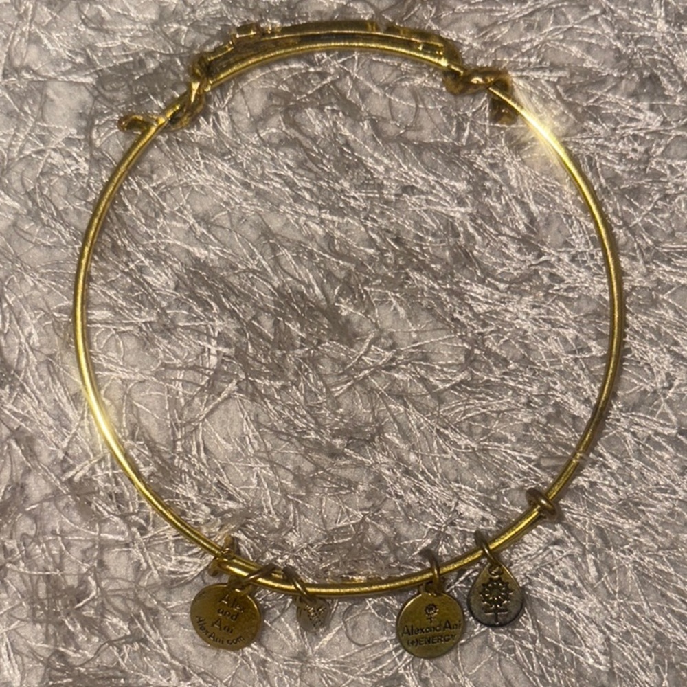 “Alex & Ani” Golden Charm, Adjustable Bangle Bracelet